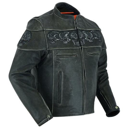 DS723 Exposed Men's Leather Motorcycle Jackets Virginia City Motorcycle Company Apparel 