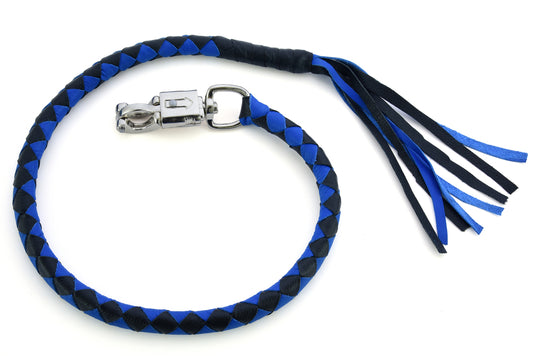 GBW205 Leather Biker Whip-Blue/Black Lever Covers & Floor Boards Virginia City Motorcycle Company Apparel 