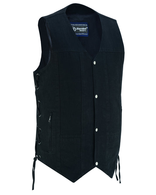 DM914TALL Men's Ten Pocket Denim Utility Vest - TALL Men's Vests Virginia City Motorcycle Company Apparel 