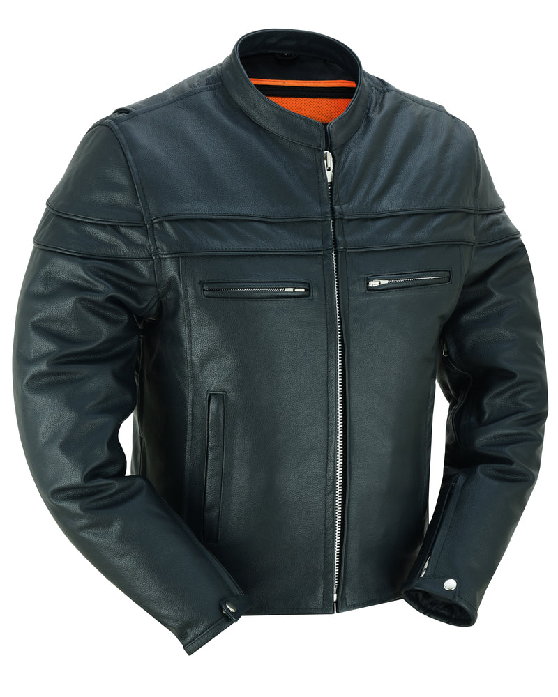 DS784 Men's Full Hand Leather Jacket Men's Leather Motorcycle Jackets Virginia City Motorcycle Company Apparel 