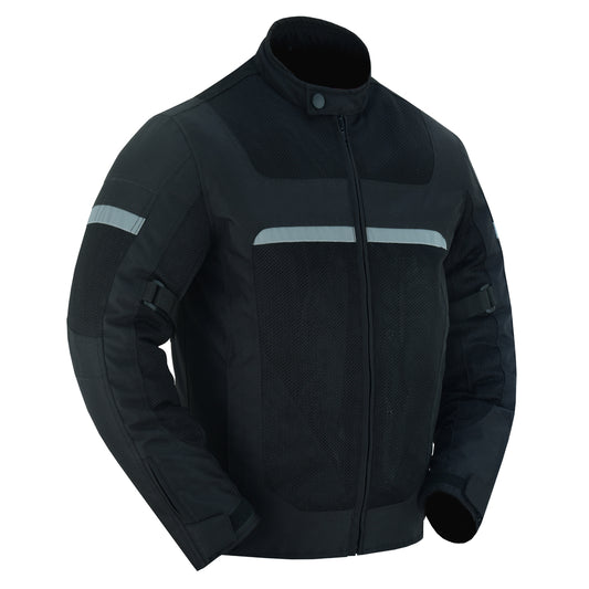 DS764 Men's Racer Mesh Jacket - Black Mens Textile Motorcycle Jackets Virginia City Motorcycle Company Apparel 