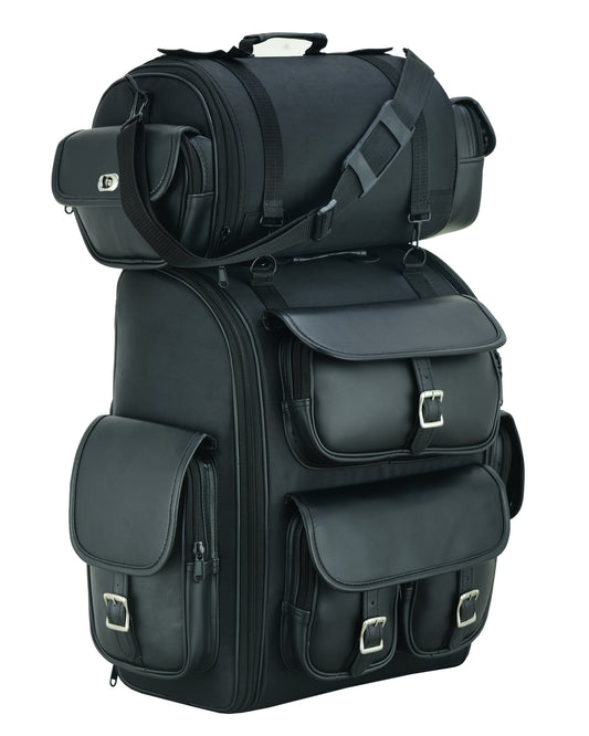 DS385 Updated Touring 2 Piece Luggage and Backpack Sissy Bar Bags Virginia City Motorcycle Company Apparel 