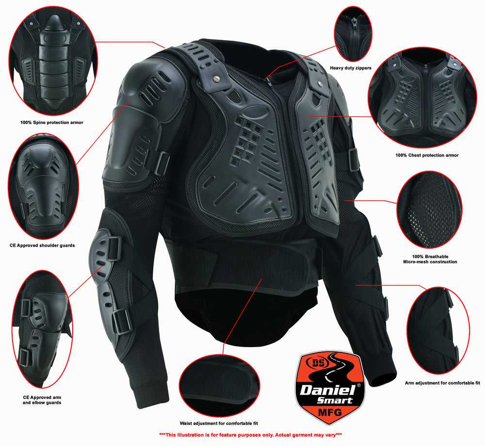 75-1001 Full Protection Body Armor - Black Body Armor Virginia City Motorcycle Company Apparel 