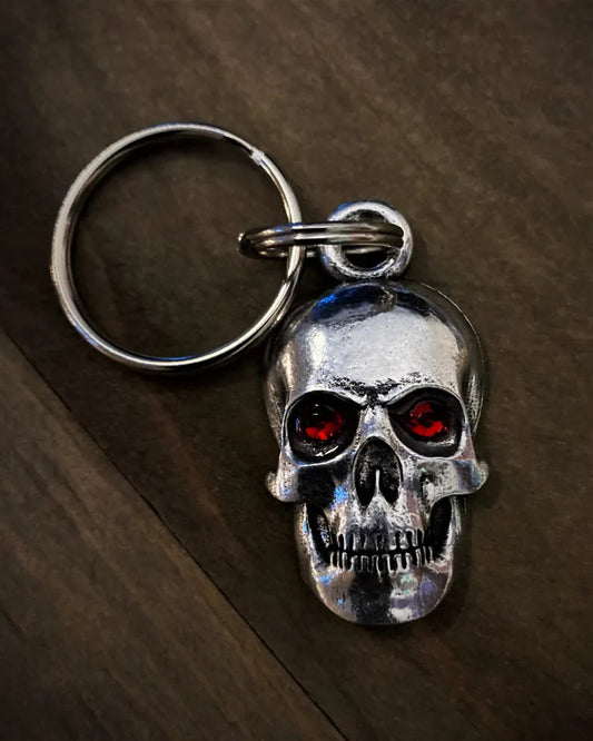 BBK-09 Evil Skull Diamond Keychain Wallet Chains/Key Leash Virginia City Motorcycle Company Apparel 