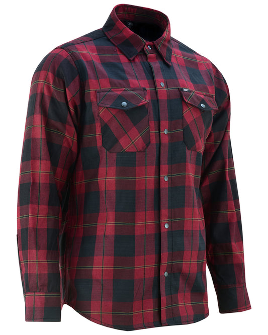 DS4682 Flannel Shirt - Red and Black Flannels Virginia City Motorcycle Company Apparel in Nevada USA