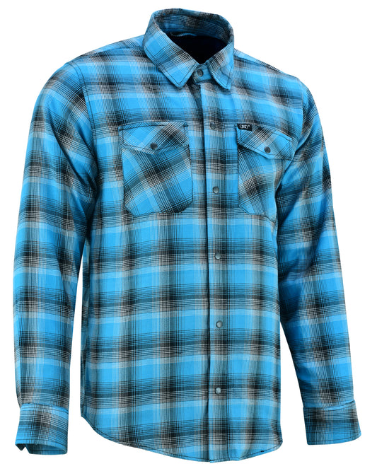 DS4683 Flannel Shirt - Blue and Black Shaded Flannels Virginia City Motorcycle Company Apparel in Nevada USA