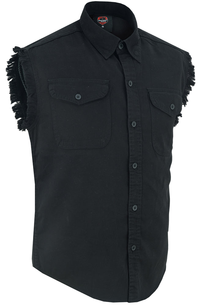 DM6001 Men's Black Lightweight Sleeveless Denim Shirt New Arrivals Virginia City Motorcycle Company Apparel in Nevada USA