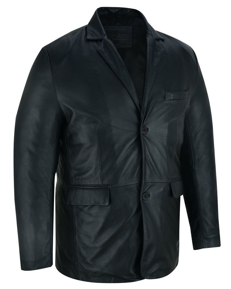 Retro Trim Men's Sheep Skin Leather Blazer Men's Jacket Virginia City Motorcycle Company Apparel in Nevada USA