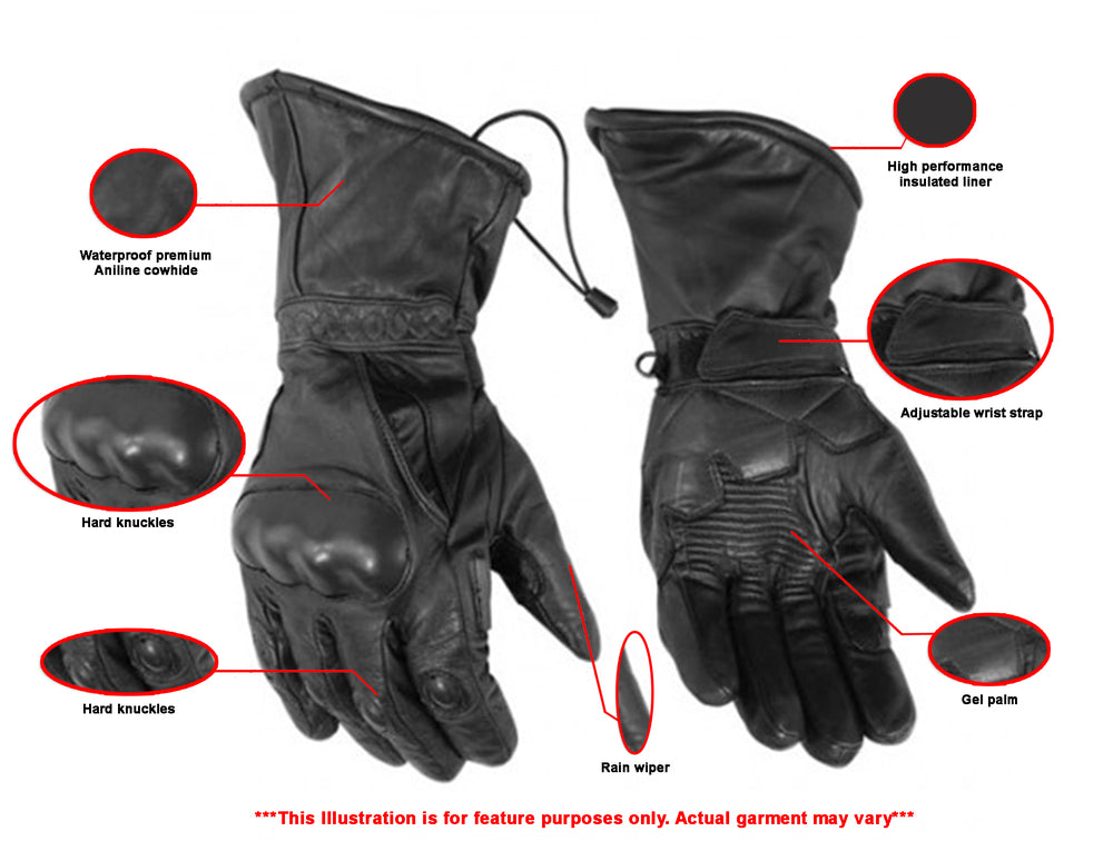 DS21 High Performance Insulated Touring Glove Men's Gauntlet Gloves Virginia City Motorcycle Company Apparel 