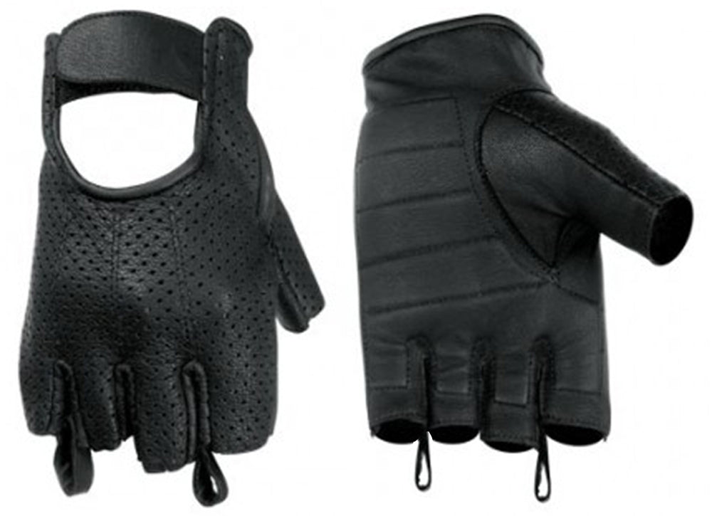 DS14 Perforated Fingerless Glove Men's Fingerless Gloves Virginia City Motorcycle Company Apparel 