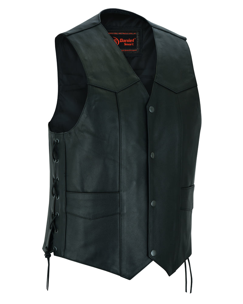 DS111 Traditional Single Back Panel Concealed Carry Vest Men's Vests Virginia City Motorcycle Company Apparel 