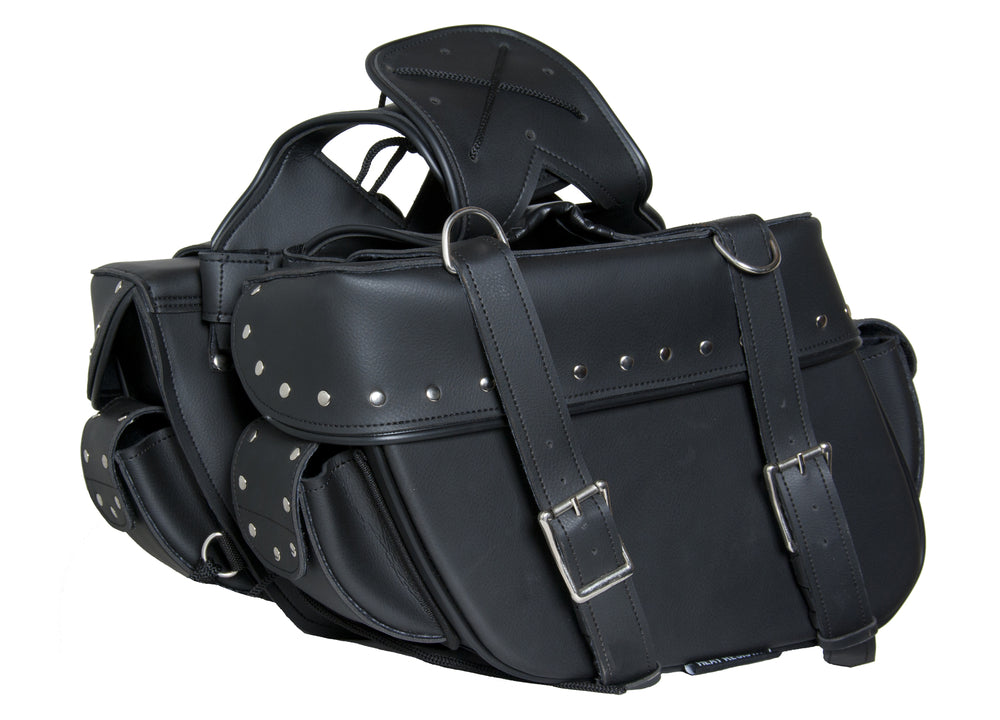 DS312S Two Strap Saddle Bag w/ Studs Saddle Bags Virginia City Motorcycle Company Apparel 