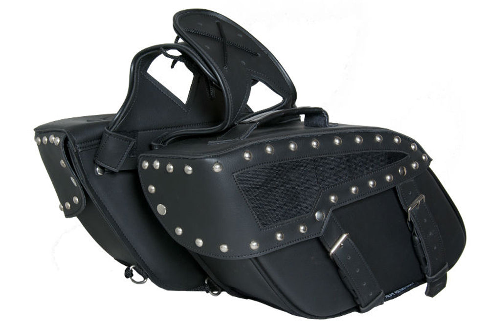 DS313S Two Strap Saddle Bag w/ Studs Saddle Bags Virginia City Motorcycle Company Apparel 