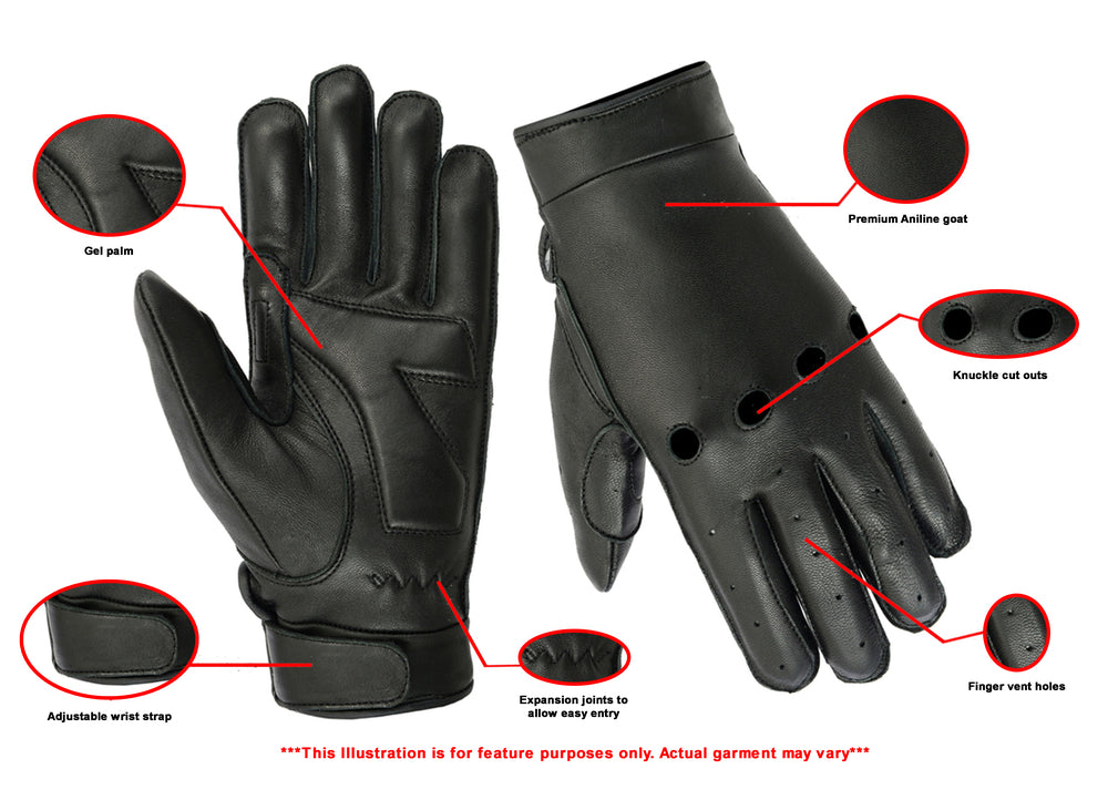 DS97 Premium Cruiser Glove Men's Lightweight Gloves Virginia City Motorcycle Company Apparel 
