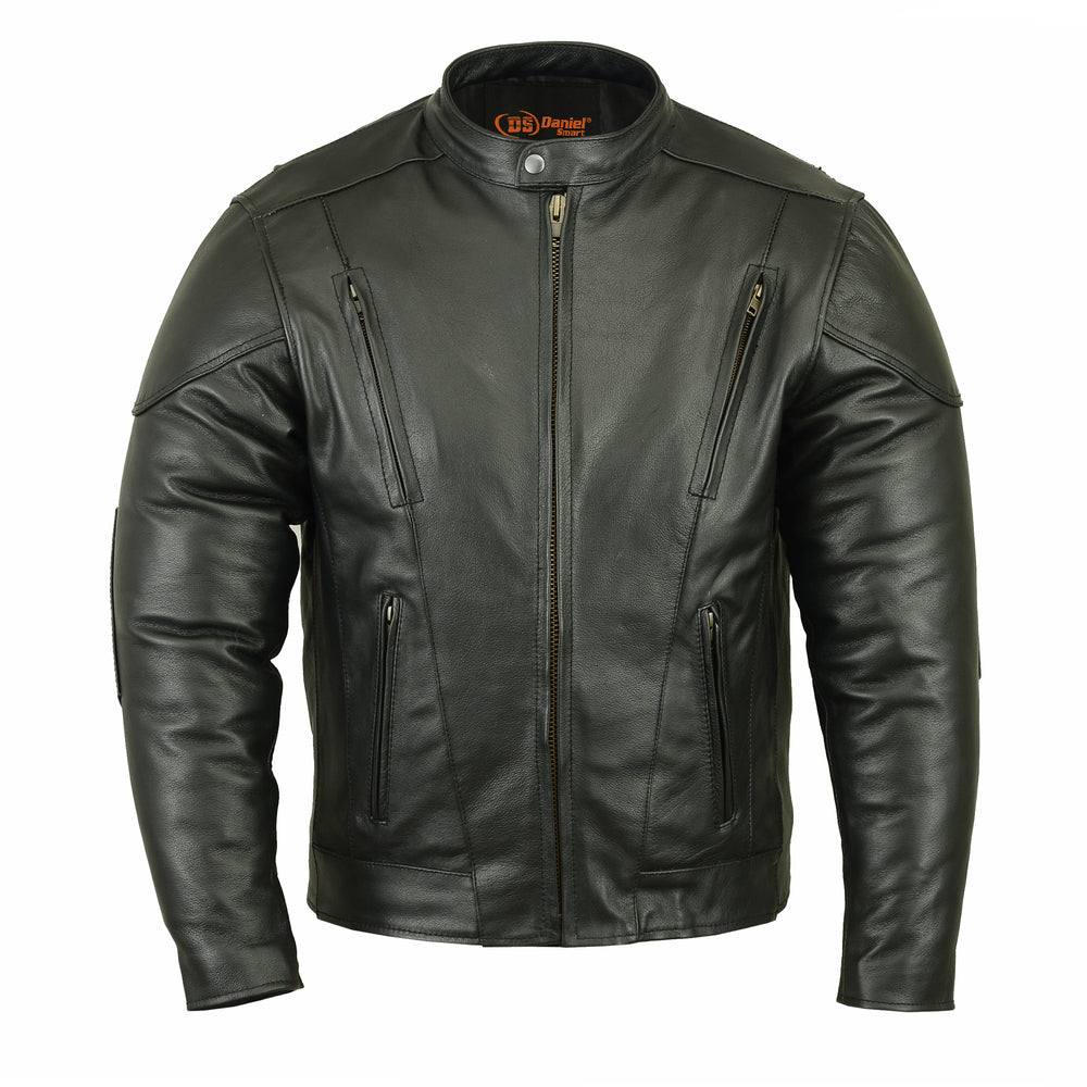 DS779 Men's Vented M/C Jacket w/ Plain Sides Men's Leather Motorcycle Jackets Virginia City Motorcycle Company Apparel 