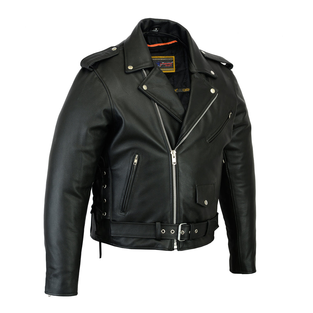 DS731 Men's Classic Side Lace Police Style M/C Jacket Men's Leather Motorcycle Jackets Virginia City Motorcycle Company Apparel 