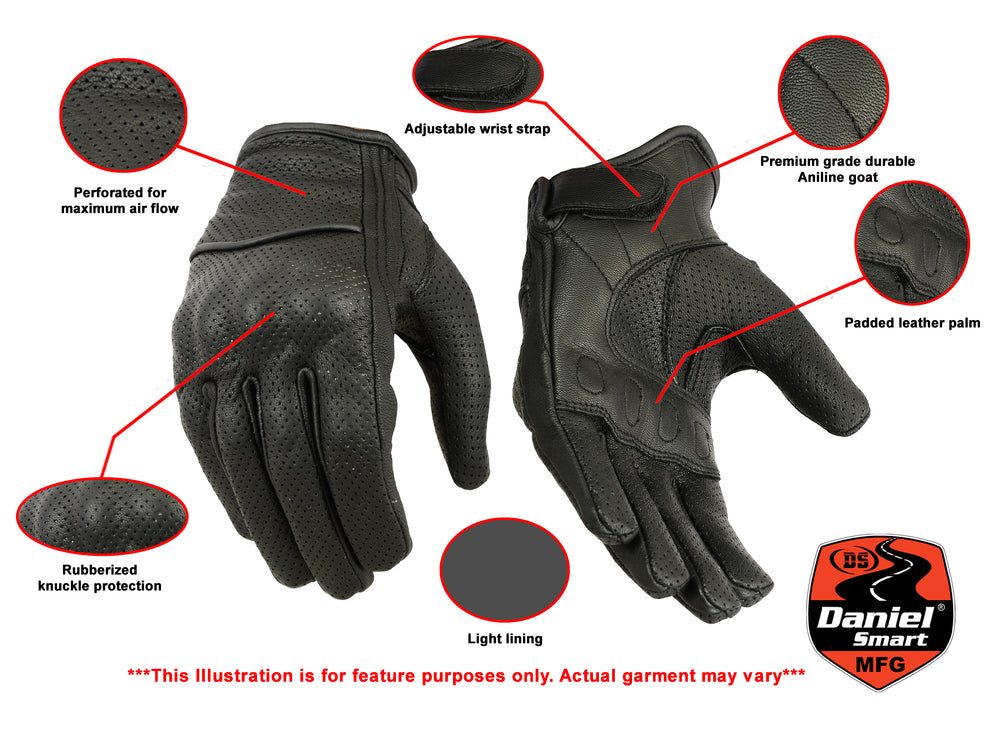 DS86 Women's Perforated Sporty Glove Women's Lightweight Gloves Virginia City Motorcycle Company Apparel 