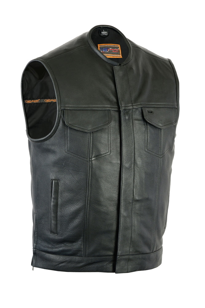 DS187 Upgraded Style Gun Pockets, Hidden Gun Metal Zipper, Bottom Sid Men's Vests Virginia City Motorcycle Company Apparel 