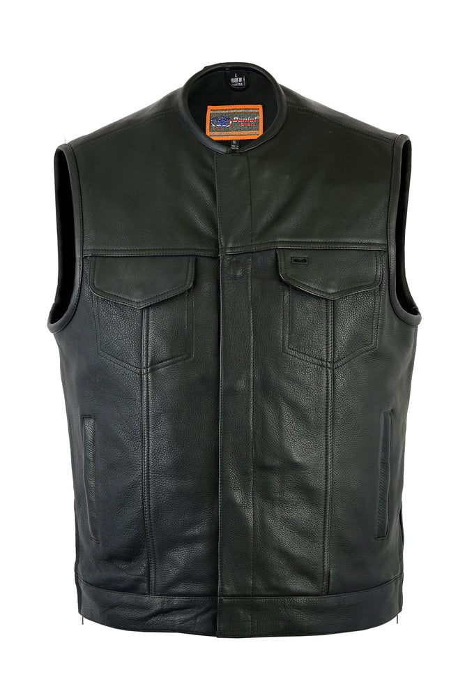 DS187 Upgraded Style Gun Pockets, Hidden Gun Metal Zipper, Bottom Sid Men's Vests Virginia City Motorcycle Company Apparel 