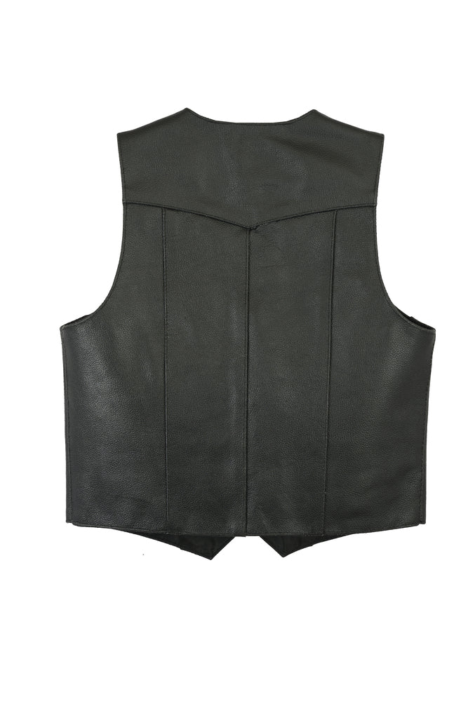 DS1725 Kids Traditional Style Plain Side Vest Kid's Leather Virginia City Motorcycle Company Apparel 