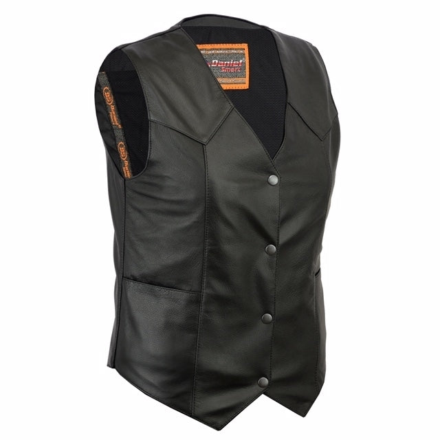 DS251 Women's Classic Plain Side Vest Women's Vests Virginia City Motorcycle Company Apparel 