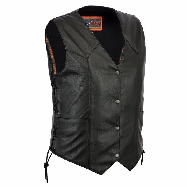 DS252 Women's Classic Side Lace Vest Women's Vests Virginia City Motorcycle Company Apparel 