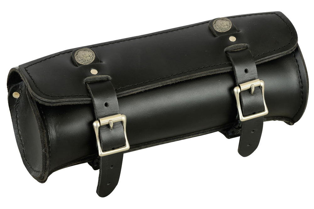 DS4001 Premium Large Leather Round Tool Bag Tool Bags Virginia City Motorcycle Company Apparel 