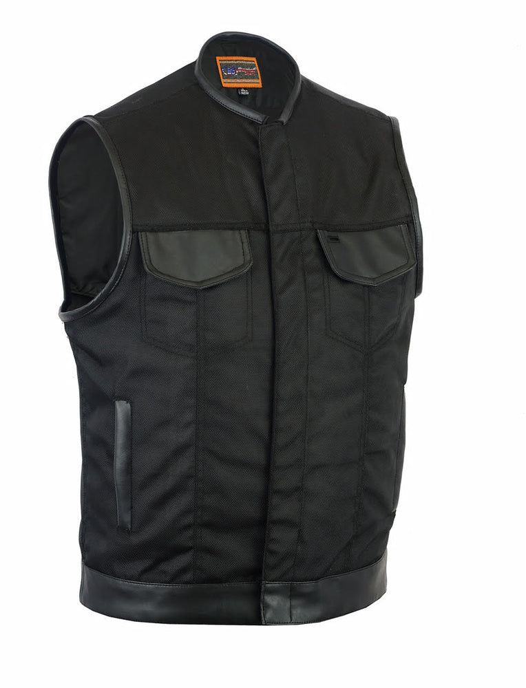 DS687 Concealed Snap Closure, Textile Material, W/O Collar & Hidden Z Men's Vests Virginia City Motorcycle Company Apparel 