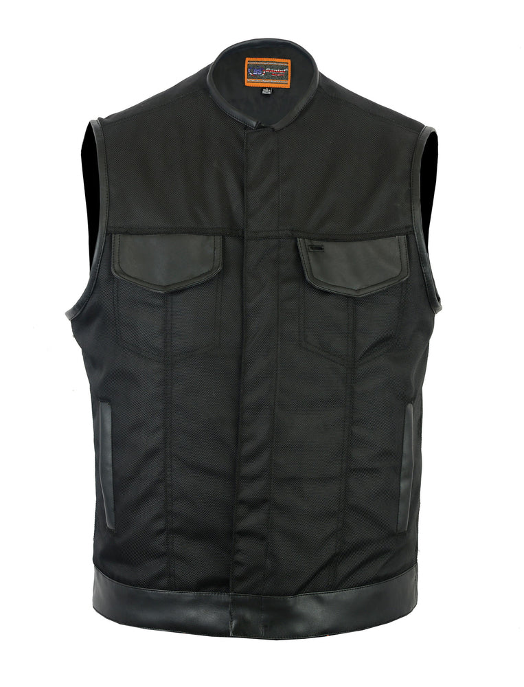 DS687 Concealed Snap Closure, Textile Material, W/O Collar & Hidden Z Men's Vests Virginia City Motorcycle Company Apparel 