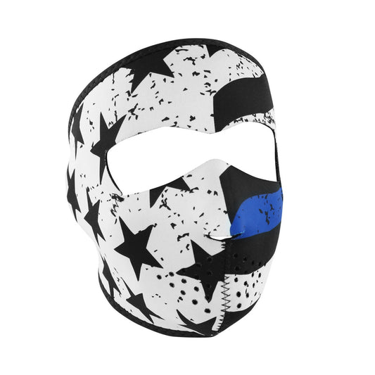 WNFM119 ZAN® Full Mask- Neoprene- Thin Blue Line Full Facemasks Virginia City Motorcycle Company Apparel 