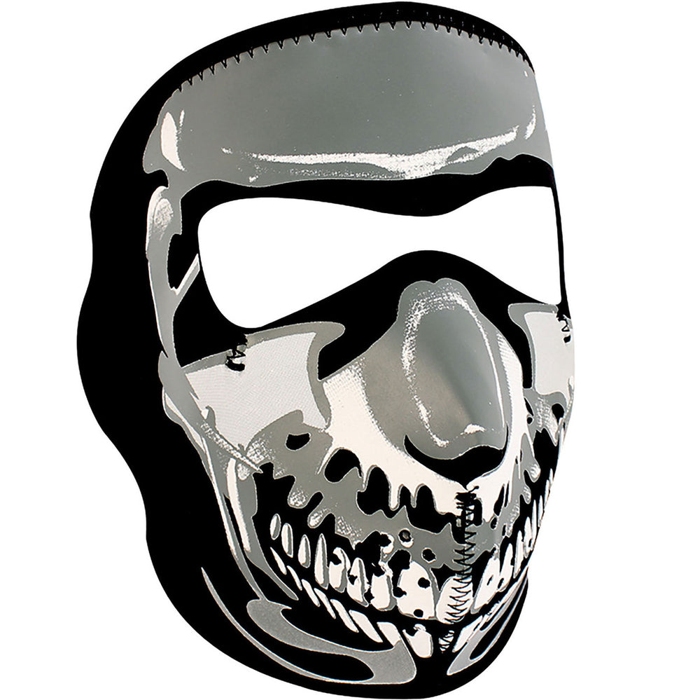 WNFM023 ZAN® Full Mask- Neoprene- Chrome Skull Full Facemasks Virginia City Motorcycle Company Apparel 