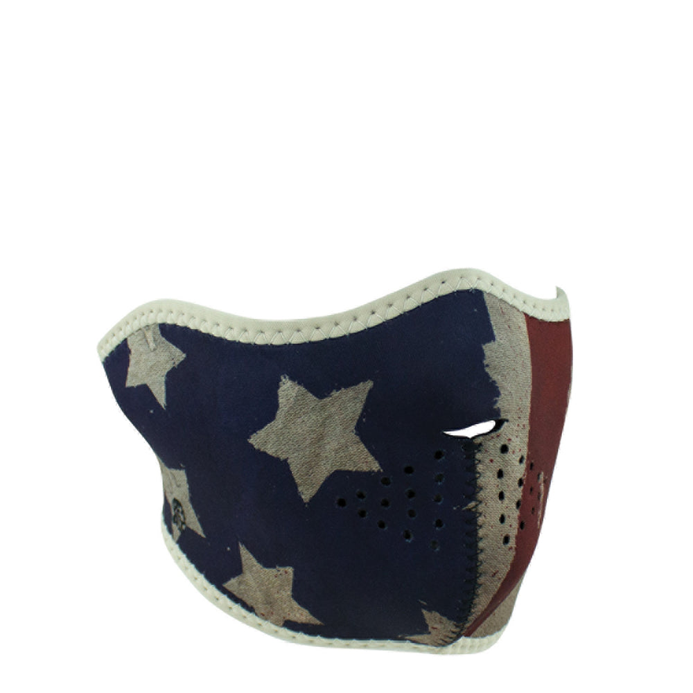 WNFM408H ZAN® Half Mask- Neoprene- Patriot Half Facemasks Virginia City Motorcycle Company Apparel 