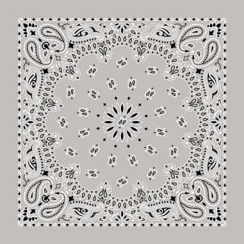 BD2502 Bandana Paisley Silver Bandanas Virginia City Motorcycle Company Apparel 