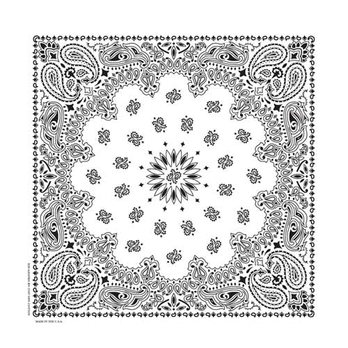 BD2504 Bandana Paisley White Bandanas Virginia City Motorcycle Company Apparel 