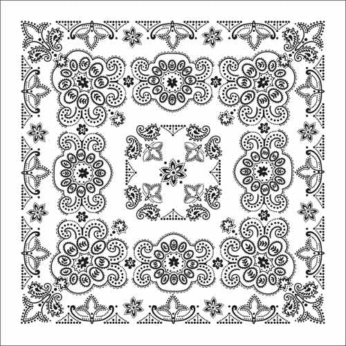 BD2506 Bandana Texas Paisley White [27" x27"] Bandanas Virginia City Motorcycle Company Apparel 