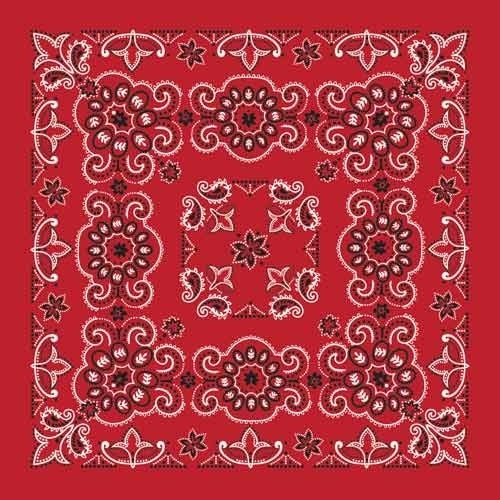 BD2507 Bandana Texas Paisley Red [27" x27"] Bandanas Virginia City Motorcycle Company Apparel 