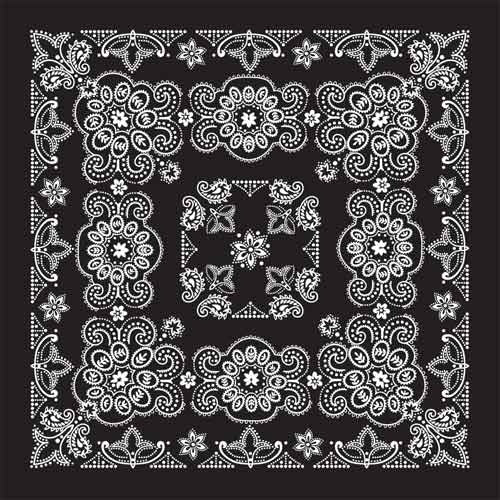 BD2508 Bandana Texas Paisley Black [27" x27"] Bandanas Virginia City Motorcycle Company Apparel 