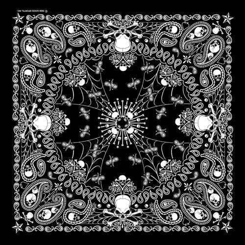 BD2514 Bandana Paisley GS Skeletal Bandanas Virginia City Motorcycle Company Apparel 