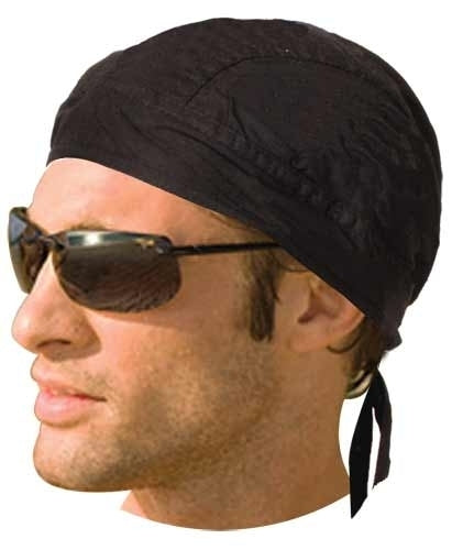 HW2601 Headwrap Lined Solid Black Headwraps Virginia City Motorcycle Company Apparel 