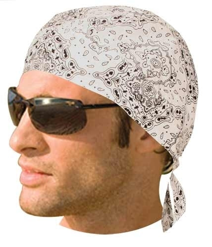 HW2616 Headwrap Paisley White Headwraps Virginia City Motorcycle Company Apparel 