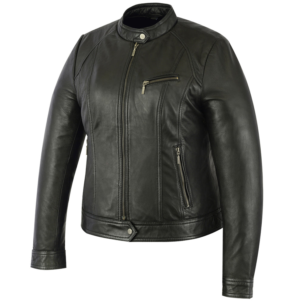 DS840 Women's Stylish Fashion Jacket Women's Leather Motorcycle Jackets Virginia City Motorcycle Company Apparel 