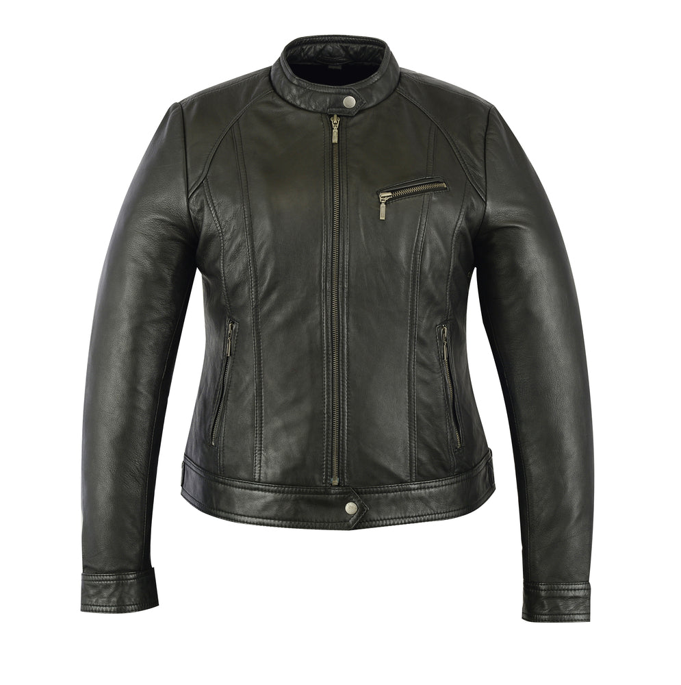 DS840 Women's Stylish Fashion Jacket Women's Leather Motorcycle Jackets Virginia City Motorcycle Company Apparel 