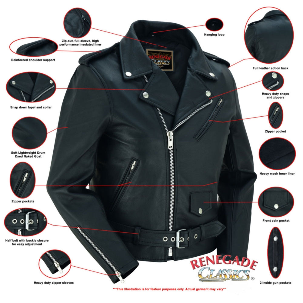 RC850 Women's Classic Lightweight Police Style Motorcycle Club Jacket Women's Leather Motorcycle Jackets Virginia City Motorcycle Company Apparel in Nevada USA