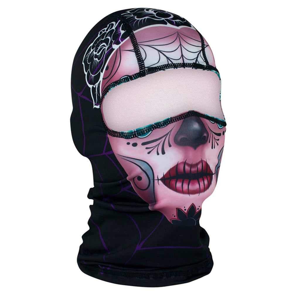 WBP082 Balaclava Polyester- Sugar Skull Head/Neck/Sleeve Gear Virginia City Motorcycle Company Apparel 