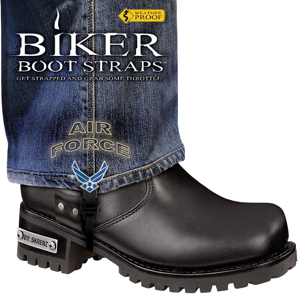 BBS/AF6 Weather Proof- Boot Straps- Air Force- 6 Inch Biker Boot Straps Virginia City Motorcycle Company Apparel 