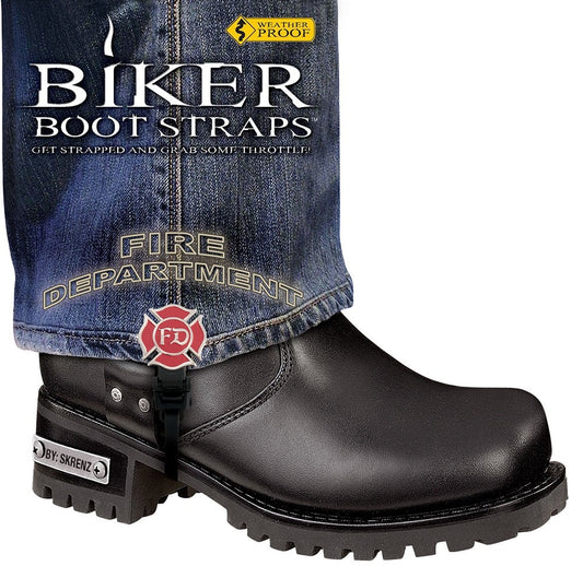 BBS/FD6 Weather Proof- Boot Straps- Fire Department- 6 Inch Biker Boot Straps Virginia City Motorcycle Company Apparel 