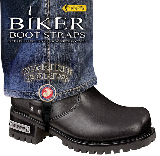 BBS/MR6 Weather Proof- Boot Straps- Marine Corps- 6 Inch Biker Boot Straps Virginia City Motorcycle Company Apparel 