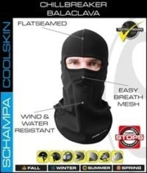 BLCLV015D-0 Chill Breaker Balaclava- Stitching Color- Black Head/Neck/Sleeve Gear Virginia City Motorcycle Company Apparel 