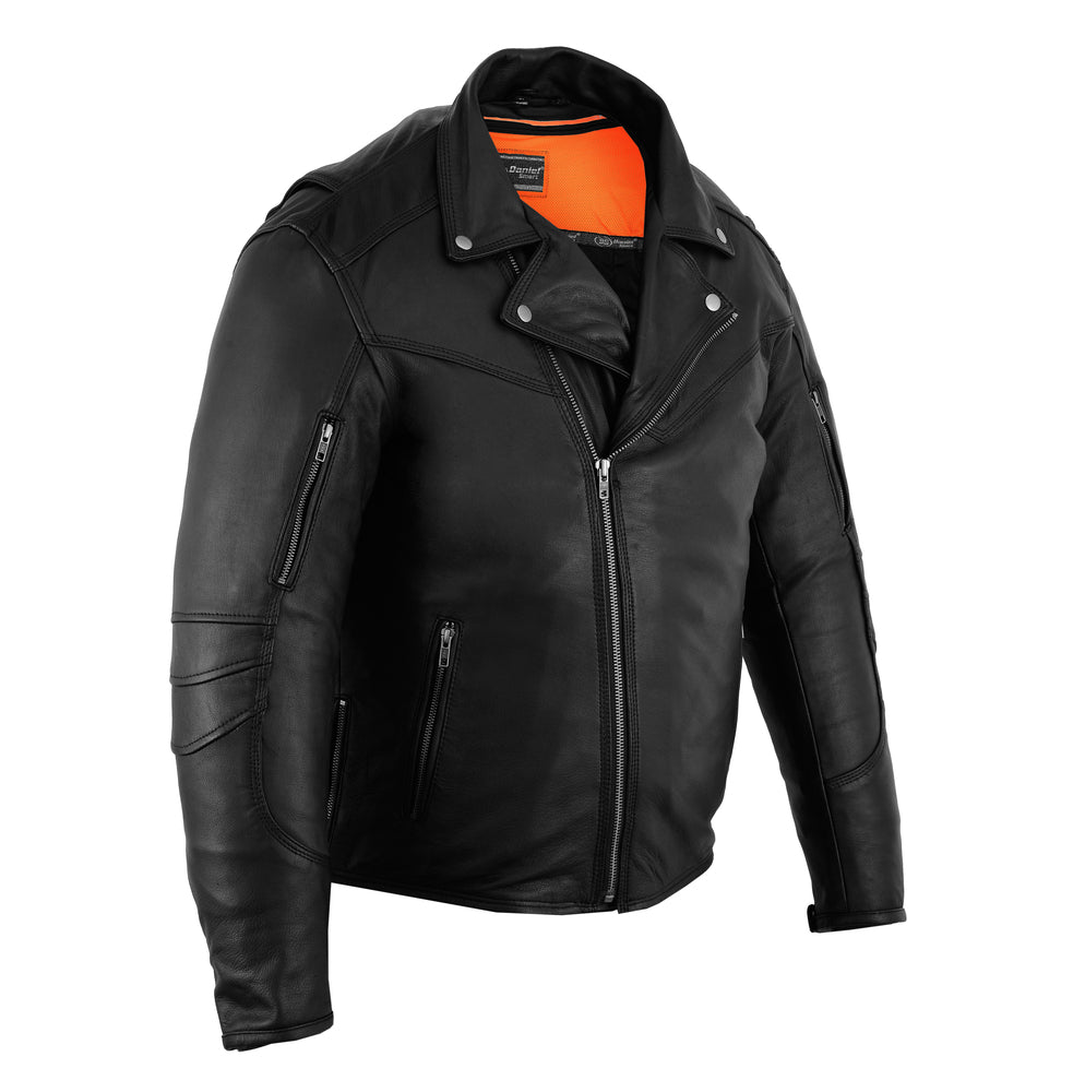 DS794 Men's Modern Longer Beltless Biker Jacket Men's Leather Motorcycle Jackets Virginia City Motorcycle Company Apparel 
