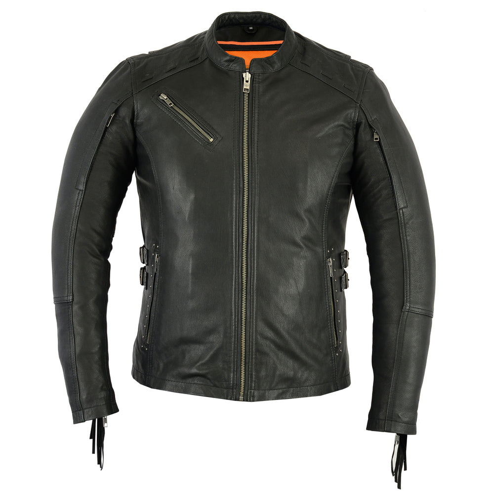 DS880 Women's Stylish Jacket with Fringe Women's Leather Motorcycle Jackets Virginia City Motorcycle Company Apparel 